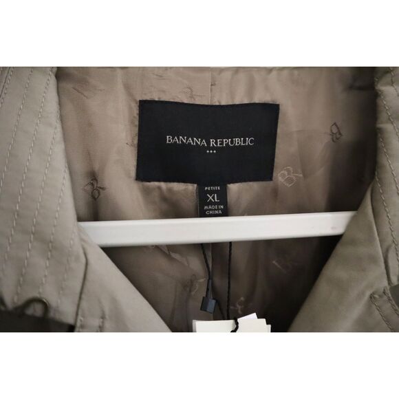 Banana Republic 569732-00 Women Petite Sz XL Tan Classic Twill Trench Coat - Picture 3 of 16